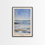 Álftanes Beach, Iceland Watercolor Print, Vacation Gift, Iceland Wall Art, Beach Painting, Beach Decor, Large Wall Art, Wood Frame Art