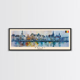 Aalst Belgium Travel Art, City Art, Framed Canvas Print or Metal Wall Art, Europe Travel Poster, Panoramic Wall Art, Extra Wide Wall Art