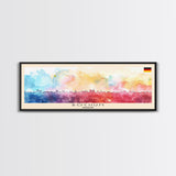 Bochum Germany Panoramic Travel Poster, Framed Canvas Print or Metal Wall Art, Travel Art, Home Decor, Panoramic Painting, Midcentury Art