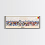 Ploiesti Romania Travel Print Wall Art, Panoramic City Art, Travel Art, Wall Decor, Vacation Gift, Framed Canvas Print Or Metal Art