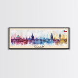 Plzen Czech Republic Wall Art, Panoramic Travel Poster, Panoramic Framed Canvas Print, City Wall Art, Wall Hanging Home Decor, Travel Art