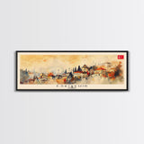 Eskisehir Turkey Panoramic Travel Poster, Framed Canvas Print or Metal Wall Art, Travel Art, Home Decor, Panoramic Painting, Midcentury Art