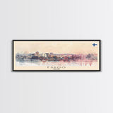 Espoo Finland Wall Art, Panoramic Travel Poster, Panoramic Framed Canvas Print, City Wall Art, Wall Hanging Home Decor, Travel Art