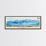 Grenoble France Travel Print Wall Art, Panoramic City Art, Travel Art, Wall Decor, Vacation Gift, Framed Canvas Print Or Metal Art