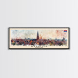 Haarlem Netherlands Travel Art, City Art, Framed Canvas Print or Metal Wall Art, Europe Travel Poster, Panoramic Wall Art, Extra Wide Wall Art