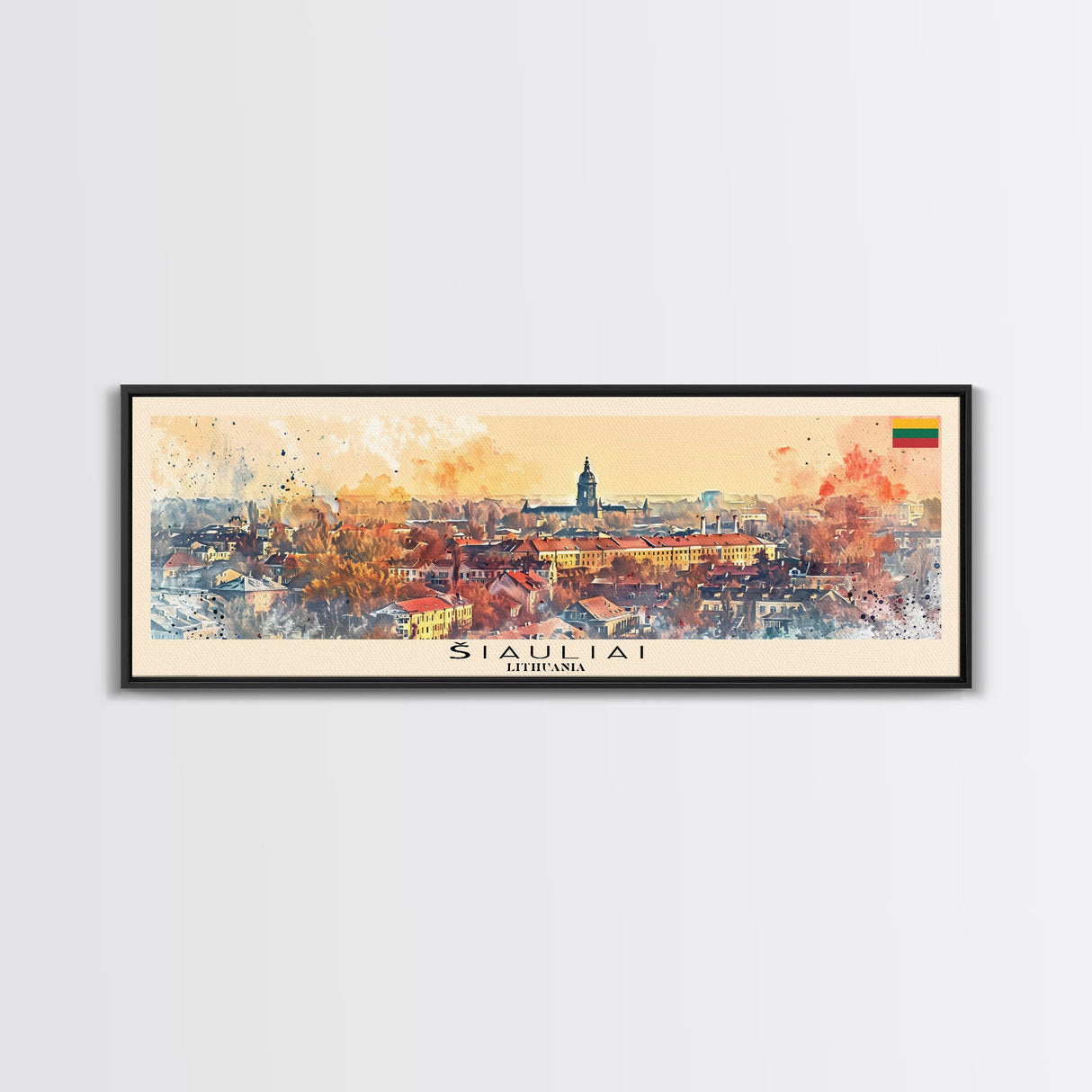 Iauliai Lithuania Travel Print Wall Art, Panoramic City Art, Travel Art, Wall Decor, Vacation Gift, Framed Canvas Print Or Metal Art