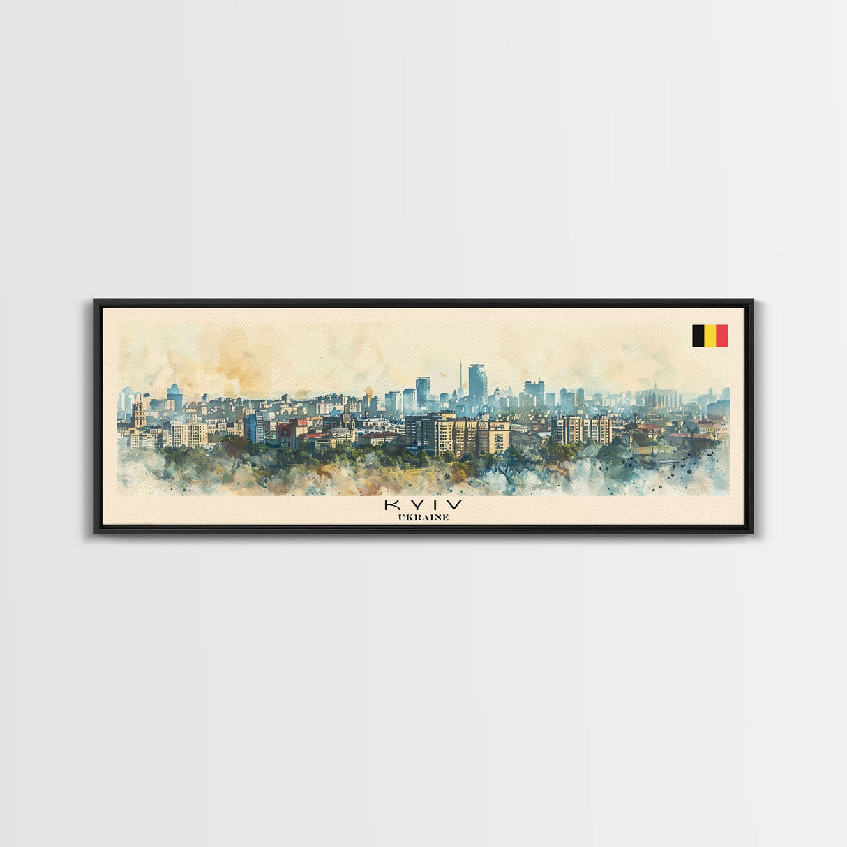 Kyiv Ukraine Wall Art, Panoramic Travel Poster, Panoramic Framed Canvas Print, City Wall Art, Wall Hanging Home Decor, Travel Art