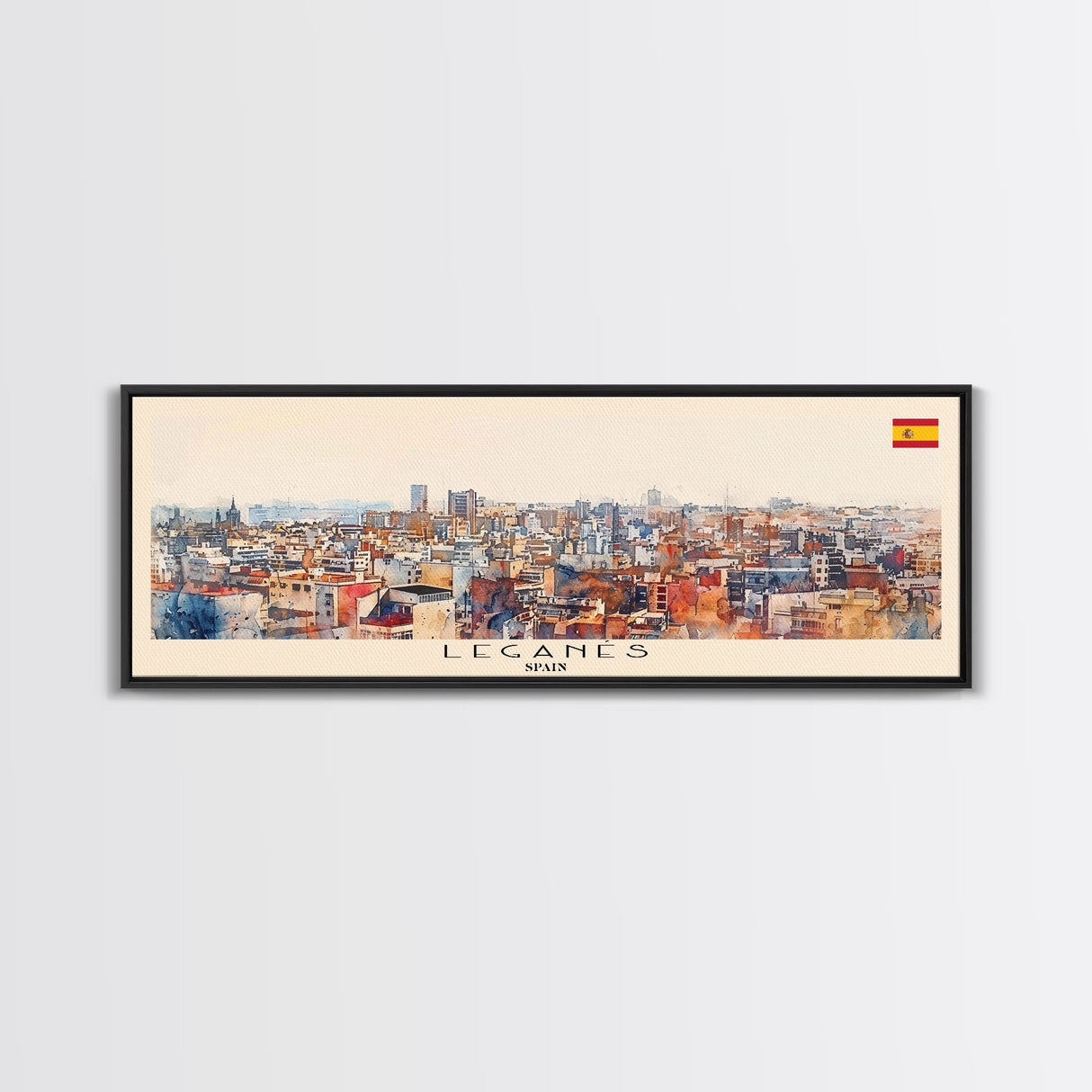 Leganes Spain Wall Art, Panoramic Travel Poster, Panoramic Framed Canvas Print, City Wall Art, Wall Hanging Home Decor, Travel Art