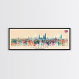 Leicester United Kingdom Travel Print Wall Art, Panoramic City Art, Travel Art, Wall Decor, Vacation Gift, Framed Canvas Print Or Metal Art