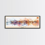 Malmo Sweden Travel Art, City Art, Framed Canvas Print or Metal Wall Art, Europe Travel Poster, Panoramic Wall Art, Extra Wide Wall Art