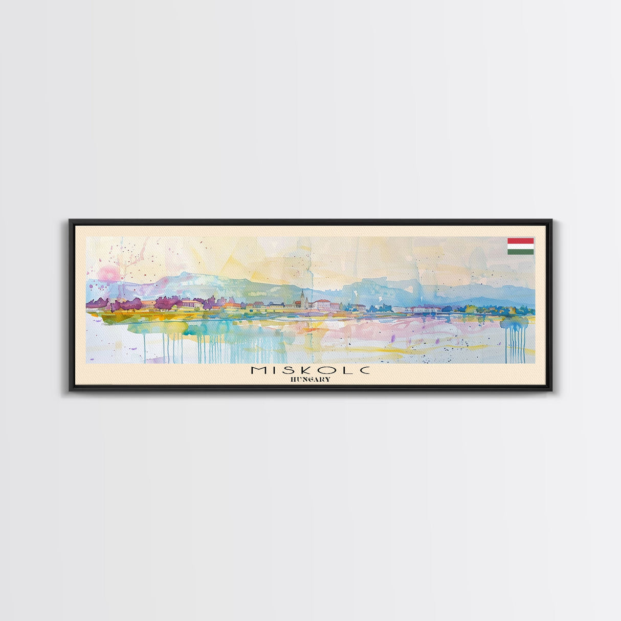 Miskolc Hungary Wall Art, Panoramic Travel Poster, Panoramic Framed Canvas Print, City Wall Art, Wall Hanging Home Decor, Travel Art