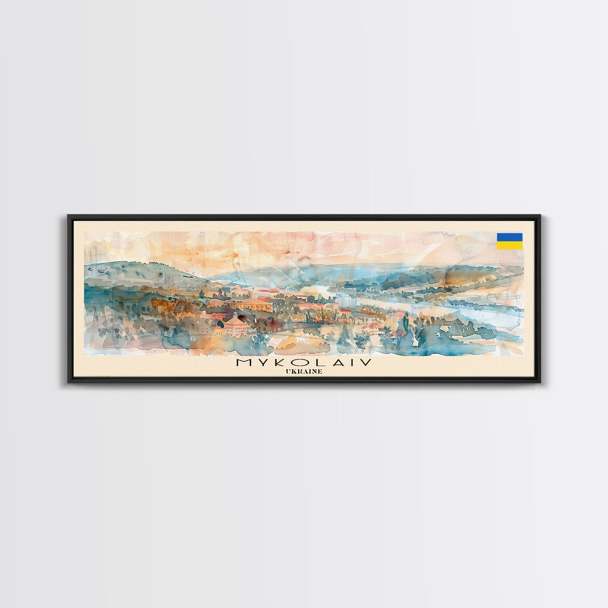 Mykolaiv Ukraine Wall Art, Panoramic Travel Poster, Panoramic Framed Canvas Print, City Wall Art, Wall Hanging Home Decor, Travel Art