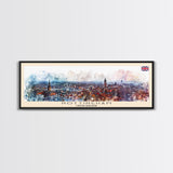 Nottingham United Kingdom Wall Art, Panoramic Travel Poster, Panoramic Framed Canvas Print, City Wall Art, Wall Hanging Home Decor, Travel Art