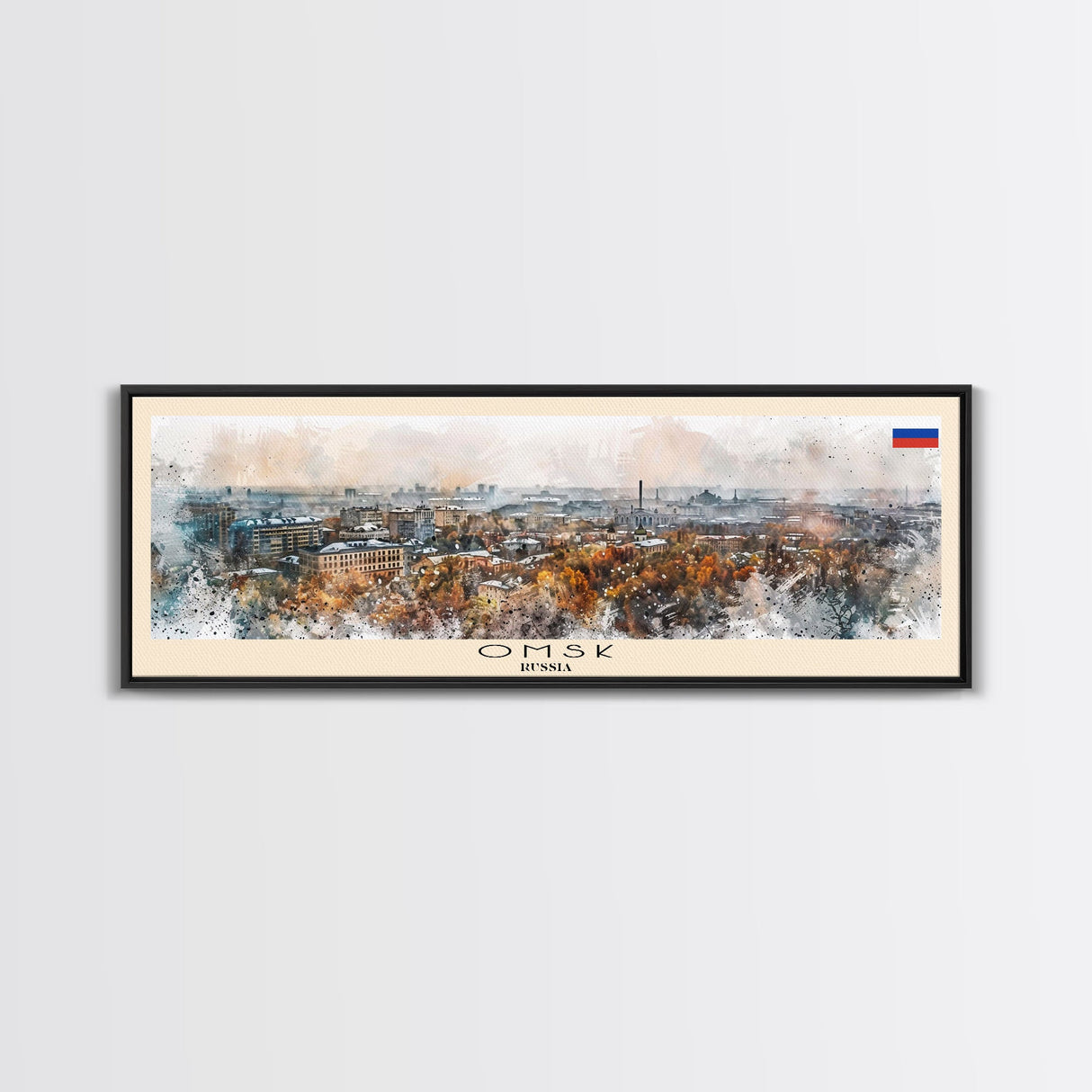 Omsk Russia Wall Art, Panoramic Travel Poster, Panoramic Framed Canvas Print, City Wall Art, Wall Hanging Home Decor, Travel Art