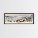 Oslo Norway Travel Art, City Art, Framed Canvas Print or Metal Wall Art, Europe Travel Poster, Panoramic Wall Art, Extra Wide Wall Art