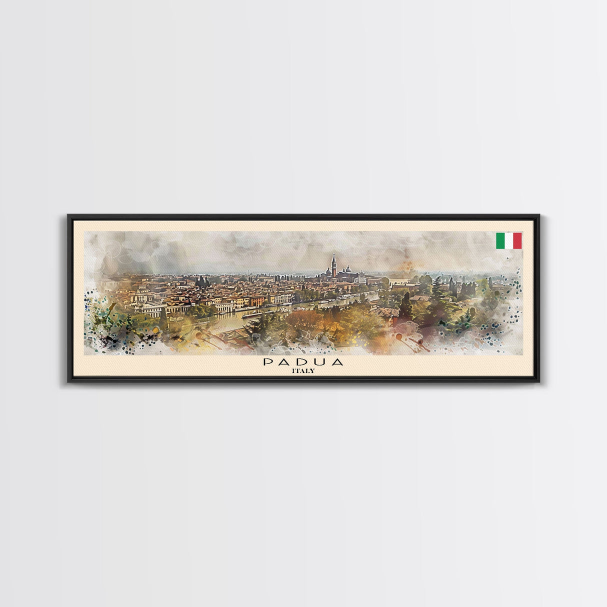 Padua Italy Wall Art, Panoramic Travel Poster, Panoramic Framed Canvas Print, City Wall Art, Wall Hanging Home Decor, Travel Art