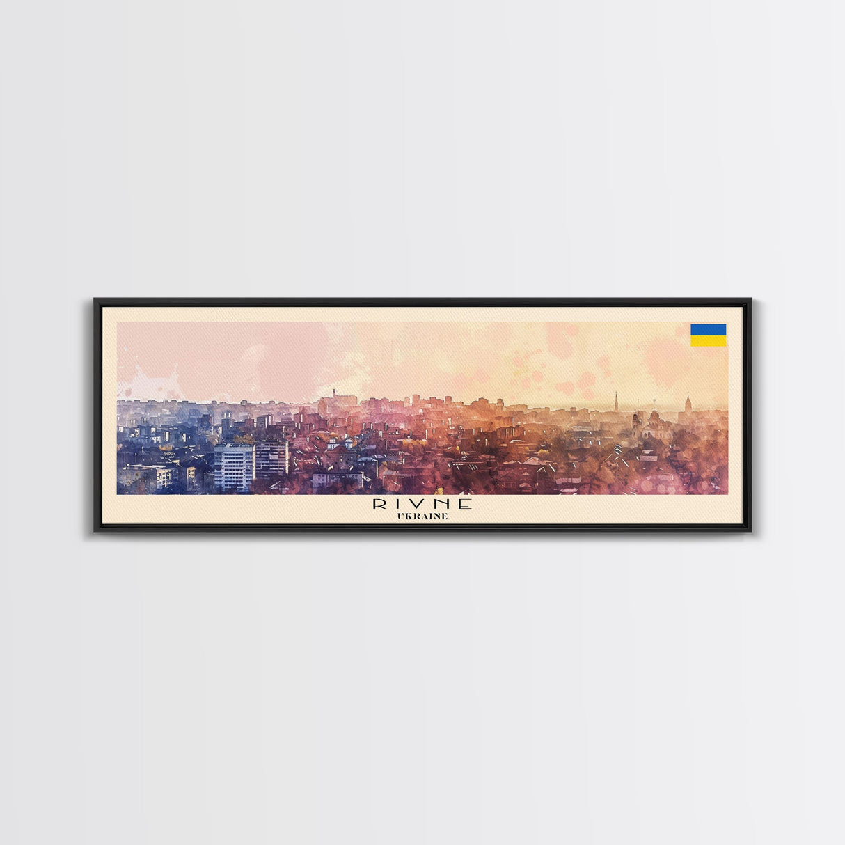 Rivne Ukraine Wall Art, Panoramic Travel Poster, Panoramic Framed Canvas Print, City Wall Art, Wall Hanging Home Decor, Travel Art