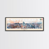 Rome Italy Travel Print Wall Art, Panoramic City Art, Travel Art, Wall Decor, Vacation Gift, Framed Canvas Print Or Metal Art