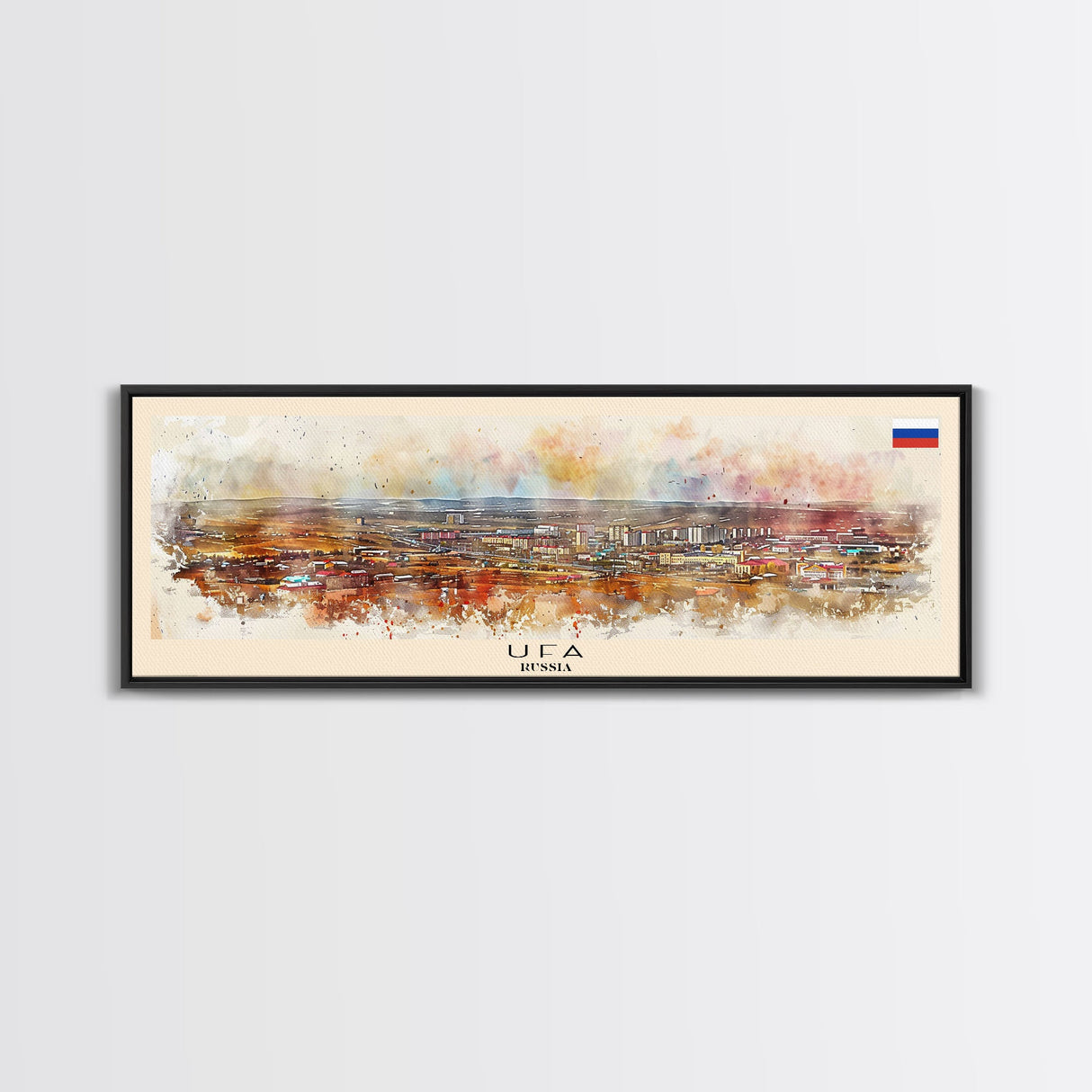 Ufa Russia Wall Art, Panoramic Travel Poster, Panoramic Framed Canvas Print, City Wall Art, Wall Hanging Home Decor, Travel Art