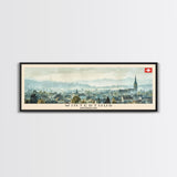 Winterthur Switzerland Travel Art, City Art, Framed Canvas Print or Metal Wall Art, Europe Travel Poster, Panoramic Wall Art, Extra Wide Wall Art