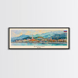 Sochi Russia Panoramic Travel Poster, Framed Canvas Print or Metal Wall Art, Travel Art, Home Decor, Panoramic Painting, Midcentury Art