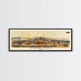 Stavropol Russia Panoramic Travel Poster, Framed Canvas Print or Metal Wall Art, Travel Art, Home Decor, Panoramic Painting, Midcentury Art