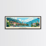 Cazin Bosnia Travel Art, City Art, Framed Canvas Print or Metal Wall Art, Europe Travel Poster, Panoramic Wall Art, Extra Wide Wall Art