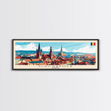 Cluj Napoca Romania Travel Print Wall Art, Panoramic City Art, Travel Art, Wall Decor, Vacation Gift, Framed Canvas Print Or Metal Art