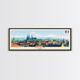 Dijon France Travel Art, City Art, Framed Canvas Print or Metal Wall Art, Europe Travel Poster, Panoramic Wall Art, Extra Wide Wall Art