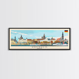 Dresde Germany Travel Art, City Art, Framed Canvas Print or Metal Wall Art, Europe Travel Poster, Panoramic Wall Art, Extra Wide Wall Art