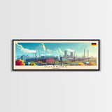 Duisburg Germany  Wall Art, Panoramic Travel Poster, Panoramic Framed Canvas Print, City Wall Art, Wall Hanging Home Decor, Travel Art