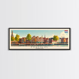 Enschede Netherlands Wall Art, Panoramic Travel Poster, Panoramic Framed Canvas Print, City Wall Art, Wall Hanging Home Decor, Travel Art