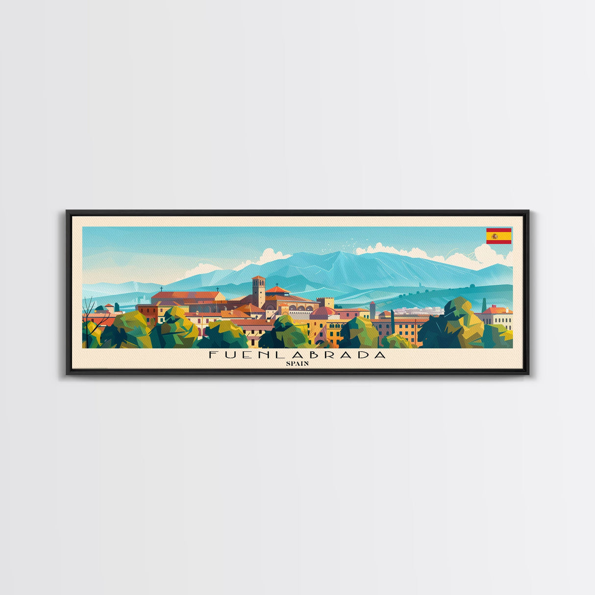 Fuenlabrada Spain Wall Art, Panoramic Travel Poster, Panoramic Framed Canvas Print, City Wall Art, Wall Hanging Home Decor, Travel Art