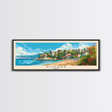 Glyfada Greece Wall Art, Panoramic Travel Poster, Panoramic Framed Canvas Print, City Wall Art, Wall Hanging Home Decor, Travel Art