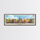 Groningen Netherlands Travel Art, City Art, Framed Canvas Print or Metal Wall Art, Europe Travel Poster, Panoramic Wall Art, Extra Wide Wall Art