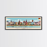 Halle Saale Germany Wall Art, Panoramic Travel Poster, Panoramic Framed Canvas Print, City Wall Art, Wall Hanging Home Decor, Travel Art