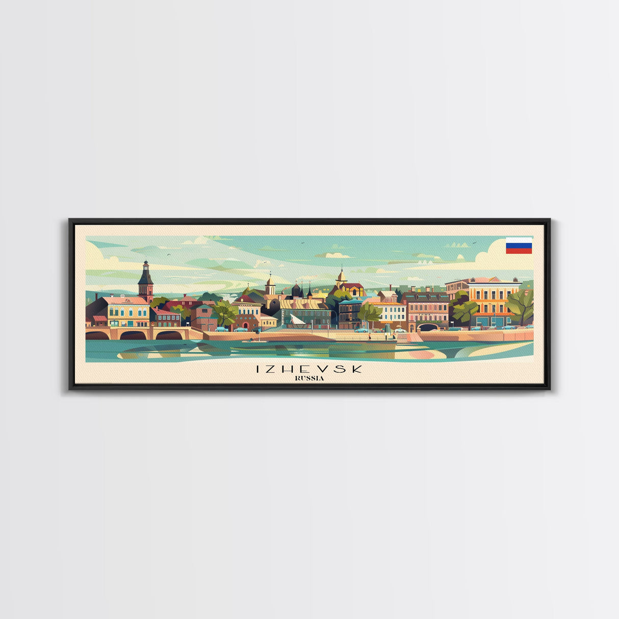 Izhevsk Russia Wall Art, Panoramic Travel Poster, Panoramic Framed Canvas Print, City Wall Art, Wall Hanging Home Decor, Travel Art