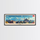 Kayseri Turkey Travel Art, City Art, Framed Canvas Print or Metal Wall Art, Europe Travel Poster, Panoramic Wall Art, Extra Wide Wall Art