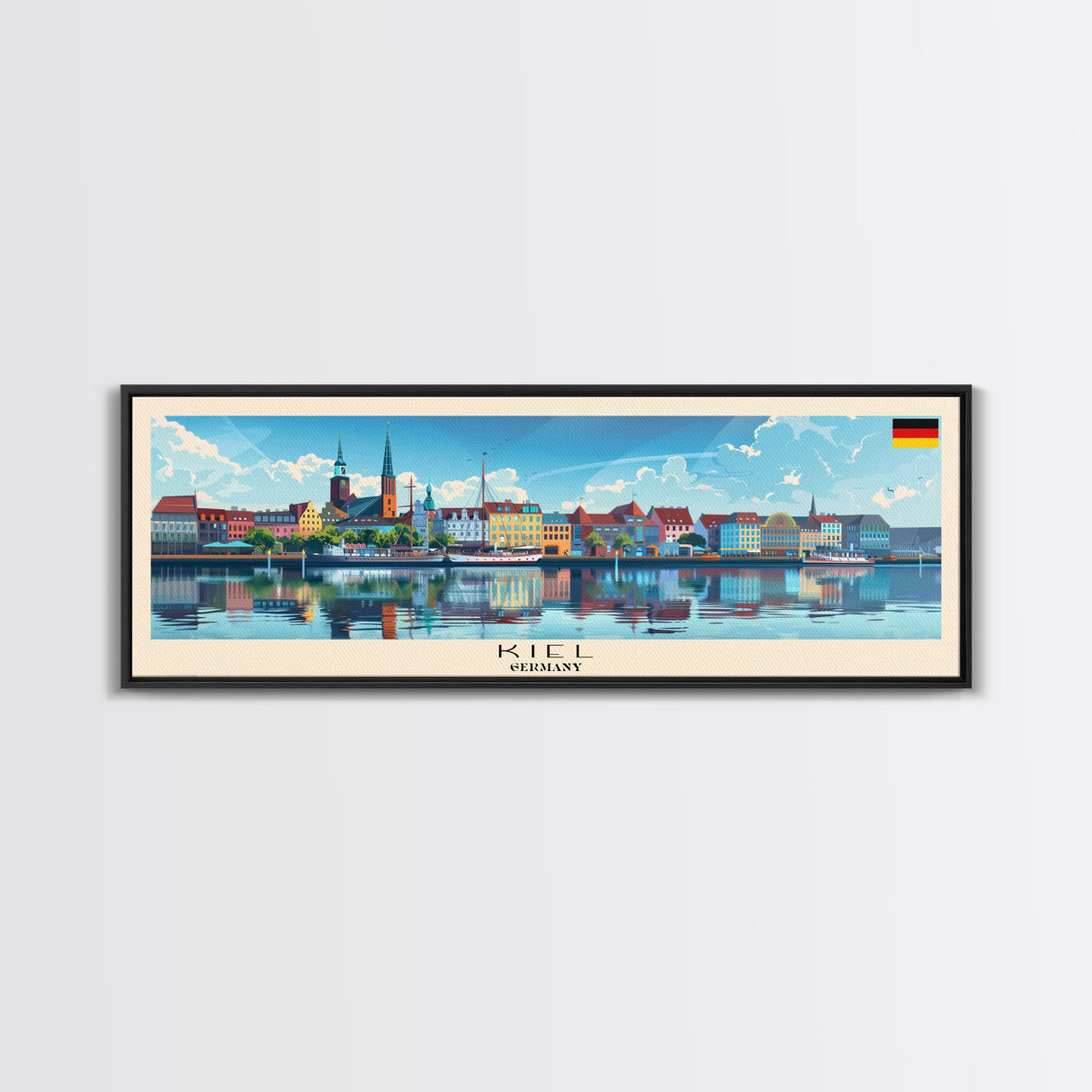 Kielce Poland Wall Art, Panoramic Travel Poster, Panoramic Framed Canvas Print, City Wall Art, Wall Hanging Home Decor, Travel Art