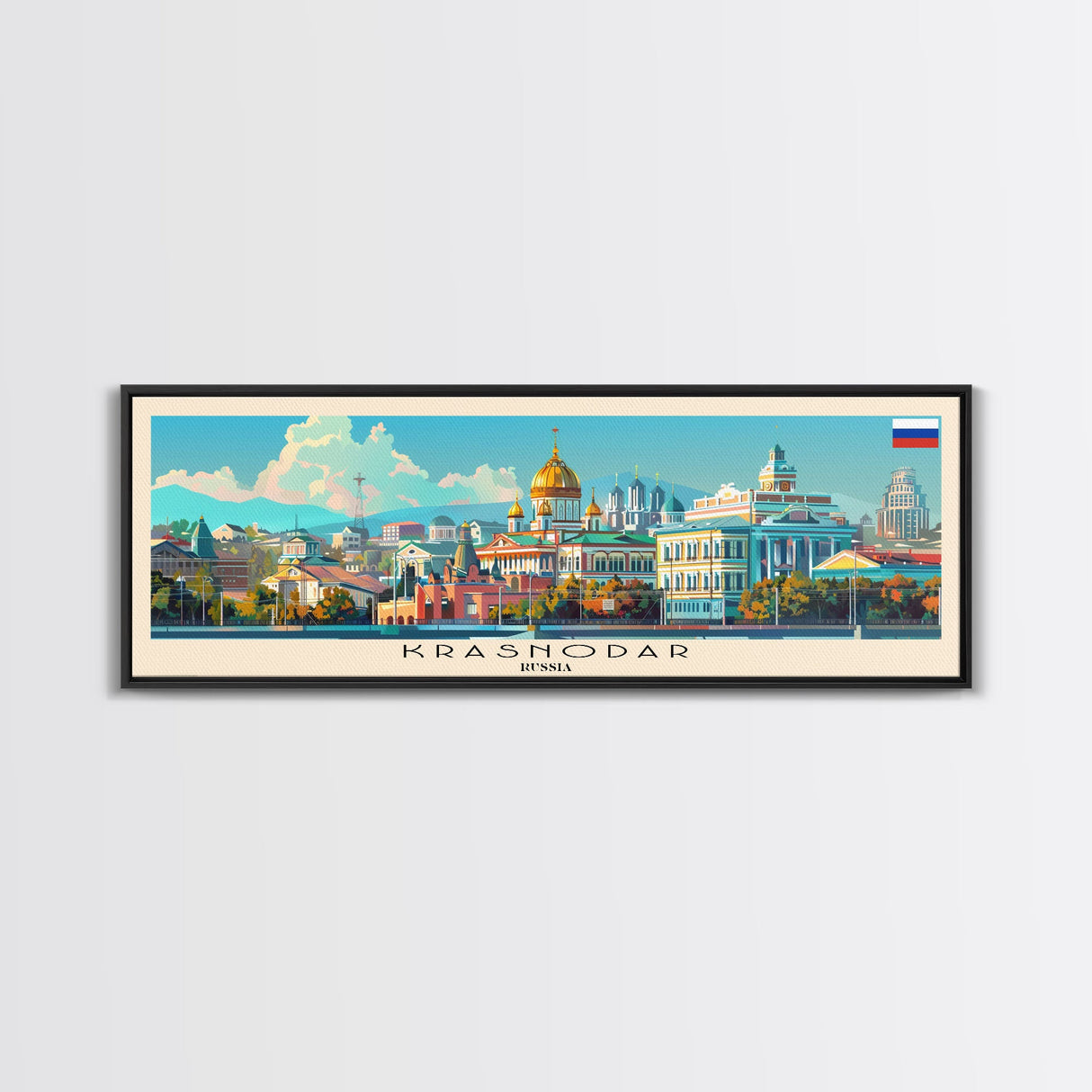 Krasnodar Russia Travel Print Wall Art, Panoramic City Art, Travel Art, Wall Decor, Vacation Gift, Framed Canvas Print Or Metal Art