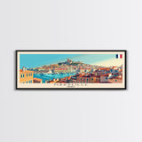 Marseille France Travel Print Wall Art, Panoramic City Art, Travel Art, Wall Decor, Vacation Gift, Framed Canvas Print Or Metal Art