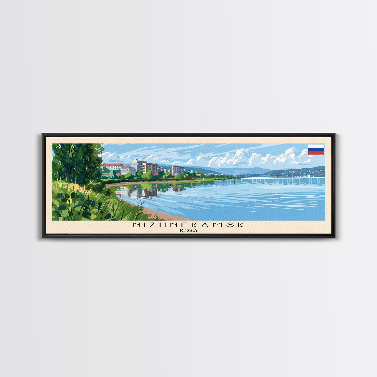 Nizhnekamsk Russia Travel Print Wall Art, Panoramic City Art, Travel Art, Wall Decor, Vacation Gift, Framed Canvas Print Or Metal Art