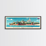 Nizhny Novgorod Panoramic Travel Poster, Framed Canvas Print or Metal Wall Art, Travel Art, Home Decor, Panoramic Painting, Midcentury Art