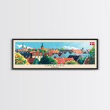 Odense Denmark Wall Art, Panoramic Travel Poster, Panoramic Framed Canvas Print, City Wall Art, Wall Hanging Home Decor, Travel Art