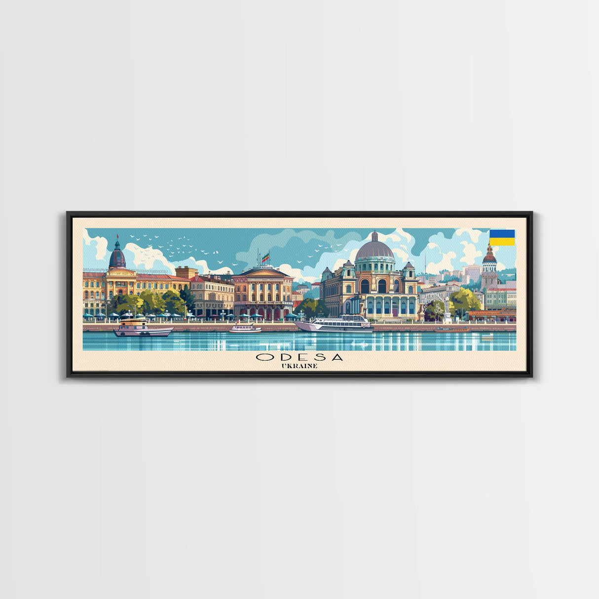 Odesa Ukraine Travel Print Wall Art, Panoramic City Art, Travel Art, Wall Decor, Vacation Gift, Framed Canvas Print Or Metal Art