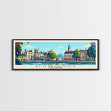 Peterborough United Kingdom Wall Art, Panoramic Travel Poster, Panoramic Framed Canvas Print, City Wall Art, Wall Hanging Home Decor, Travel Art