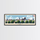 Reims France Travel Art, City Art, Framed Canvas Print or Metal Wall Art, Europe Travel Poster, Panoramic Wall Art, Extra Wide Wall Art