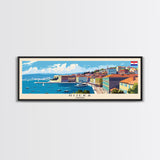 Rijeka Croatia Travel Print Wall Art, Panoramic City Art, Travel Art, Wall Decor, Vacation Gift, Framed Canvas Print Or Metal Art