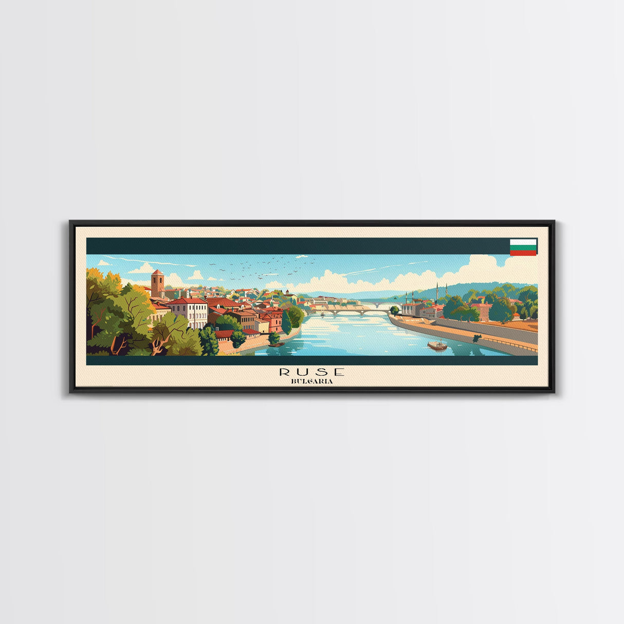 Ruse Bulgaria Travel Print Wall Art, Panoramic City Art, Travel Art, Wall Decor, Vacation Gift, Framed Canvas Print Or Metal Art