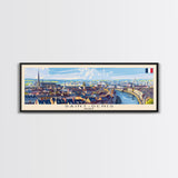 Saint Denis France  Wall Art, Panoramic Travel Poster, Panoramic Framed Canvas Print, City Wall Art, Wall Hanging Home Decor, Travel Art